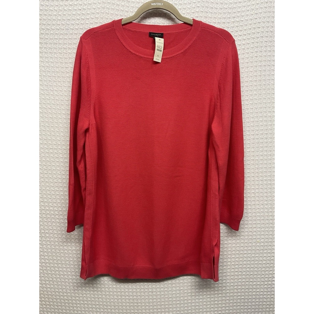 Talbots Sweater Crew Neck Pullover Long Sleeve Cotton Preppy Summer Size XL